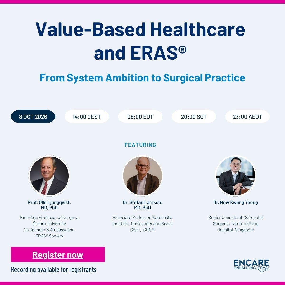 Value based Healthcare and ERAS® - 2026-10-08